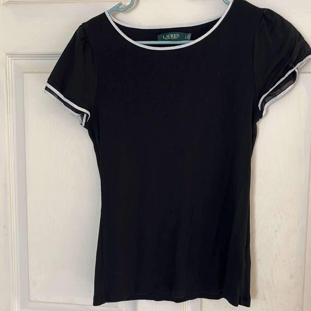 Lauren black and white knit top